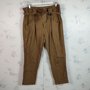 Forever 21 High Waisted Pants Pleated Belted